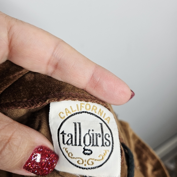 Vintage California tallgirls Velvet Brown A-line Skirt Sz Small - Picture 8 of 9